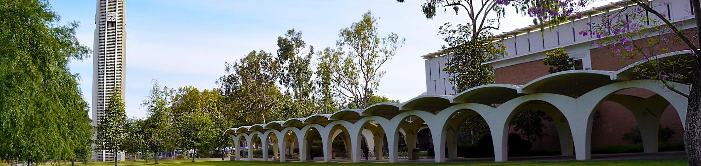 Belltower and Rivera lawn and library arches