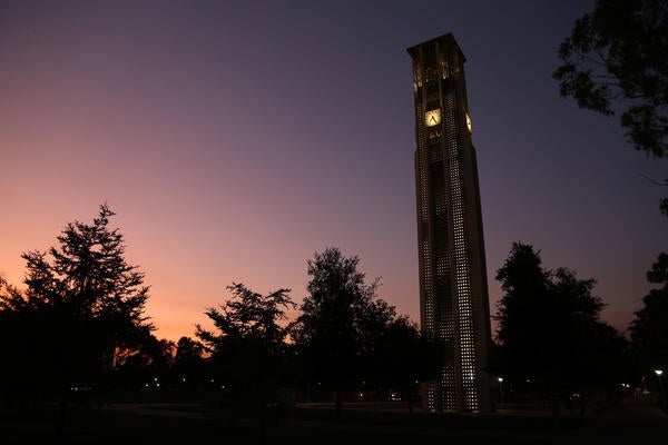 Bell Tower at Sunset Nightfall